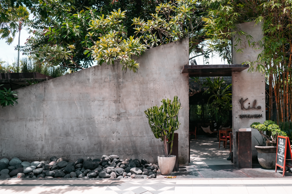 Front courtyard of Kilo Kitchen Bali restaurant