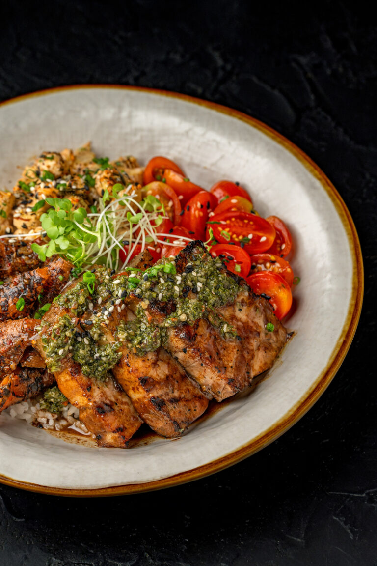 Rice Bowl: PORK BELLY WITH CHIMICHURRI