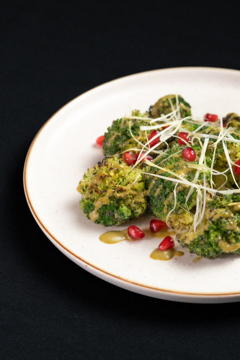 grilled brocolli & pomegranate