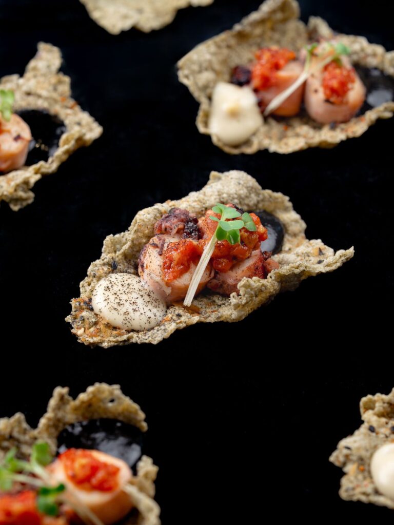 Octopus a la plancha on Nori cracker