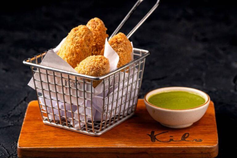 Golden fried Crab Croquette tapas appetizer at Kilo Seminyak Bali