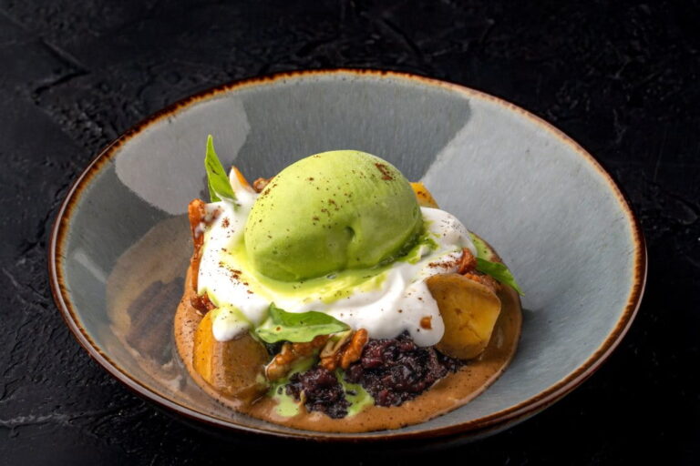 Sweet Sticky Black Rice traditional Asian dessert at Kilo Seminyak