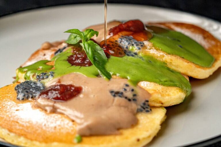 Fluffy Strawberry Pancake dessert and breakfast at Kilo Seminyak
