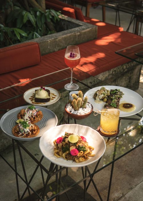 A selection of signature dishes and cocktails served at Kilo Kitchen Bali.