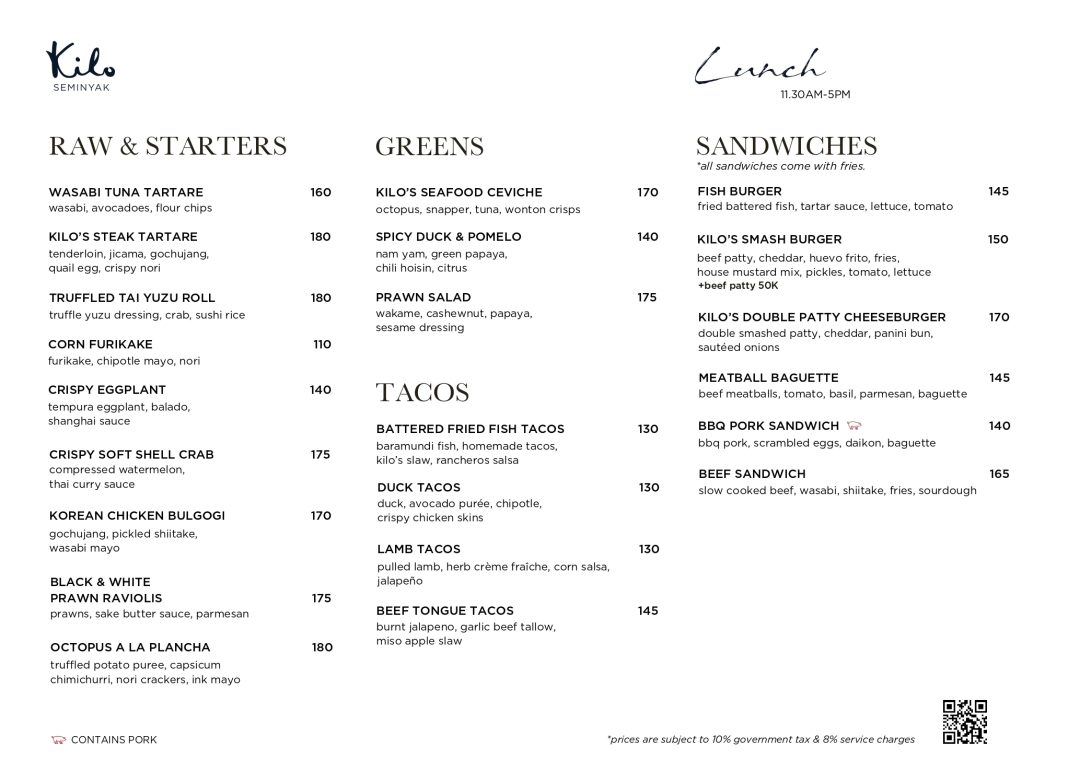 Kilo Lunch Menu EN 1