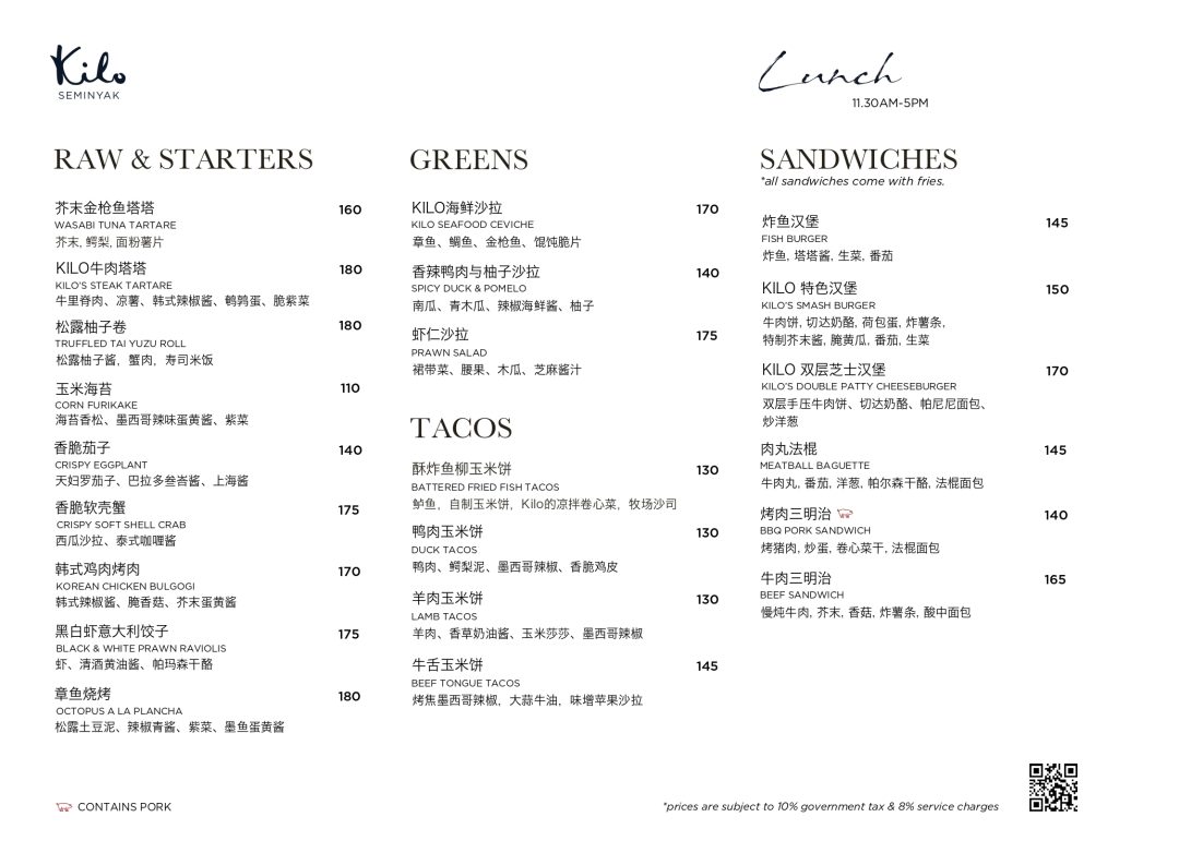 Menu Lunch Kilo ZN